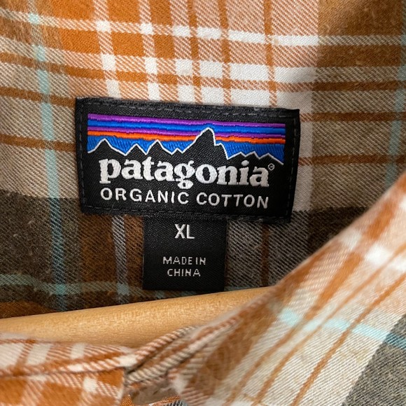 PATAGONIA Mens Plaid Long Sleeve Organic Cotton Button up Shirt Sz XL - Picture 3 of 5